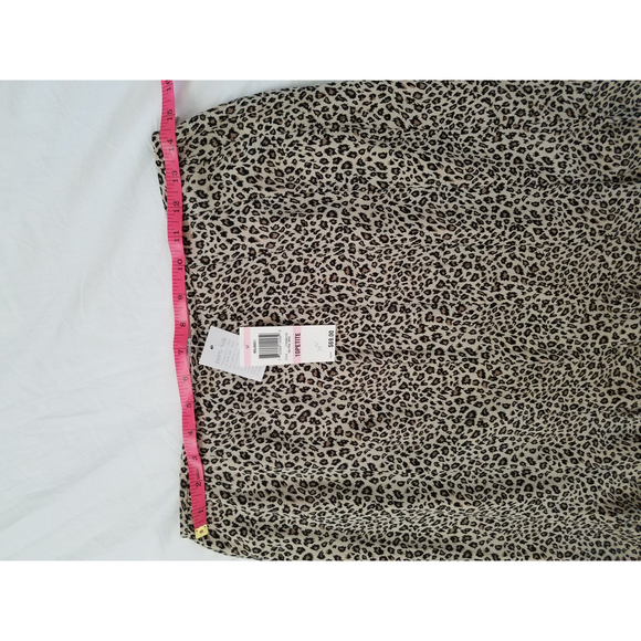 NWT Charter Club Brown Tan Leopard prints 100% silk Women's Skirt Size 10P - Picture 9 of 10